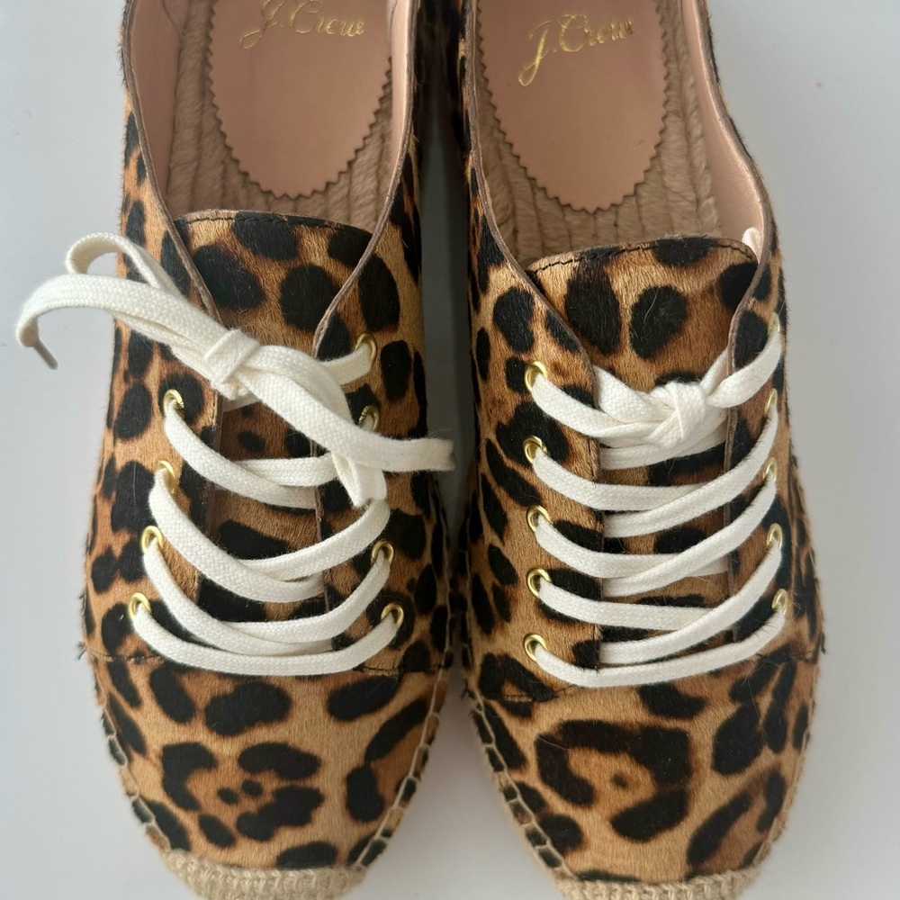 J.Crew Espadrille Sneakers in Leopard Calf Hair, New, Never Worn - Picture 5 of 7